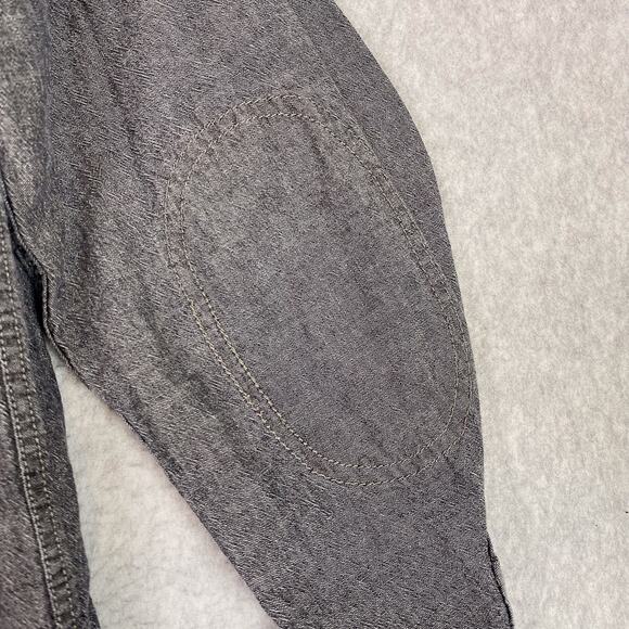 Deus Ex Machina Shirt Mens S Grey Long Sleeve Chambray Pearl Snap Moto Work - Picture 12 of 15